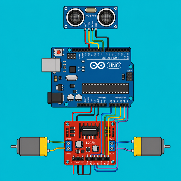 Arduino Uno HC-SR04: Build an Obstacle-Avoiding Robot | ShillehTek