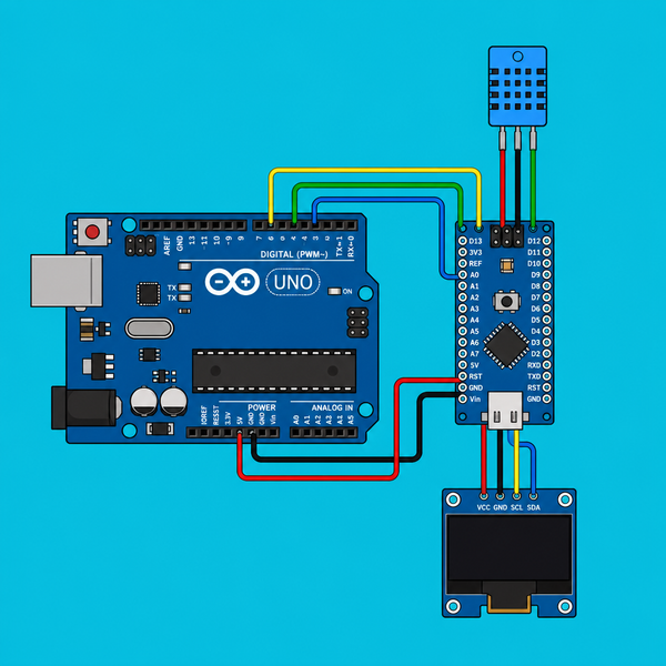 Arduino Uno + Nano I2C: Send DHT11 Data to OLED | ShillehTek