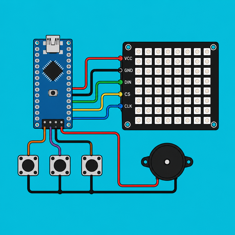 Arduino Nano WS2812 Matrix: Play Tetris on 8x8 | ShillehTek