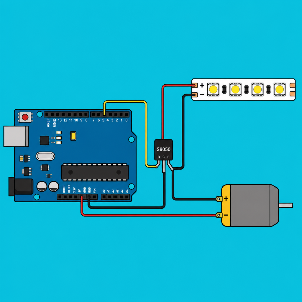 Arduino S8050 Transistor: Switch Motors and LED Strips | ShillehTek