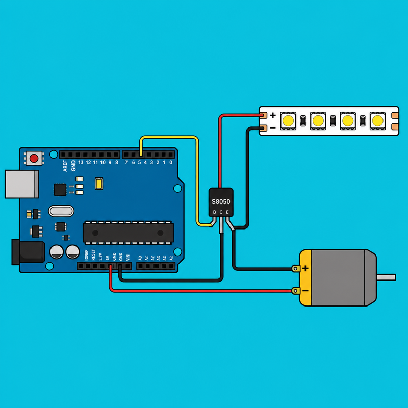 Arduino S8050 Transistor: Switch Motors and LED Strips | ShillehTek