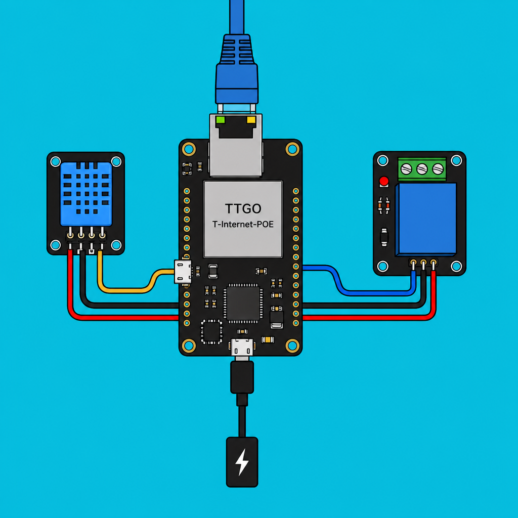 TTGO T-Internet-POE DHT11: Wired ESPHome Node | ShillehTek