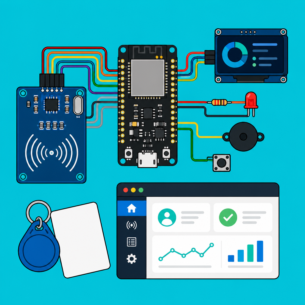 ESP32 RC522: RFID Attendance Dashboard + CSV Export | ShillehTek