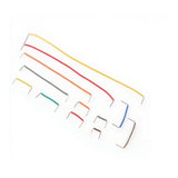 Selected pre-formed jumper wires from the 840-piece breadboard kit showing different lengths, colored insulation and right-angle stripped ends