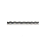 Side view of a single 40-pin right-angle male PCB header showing the 90-degree pin bend