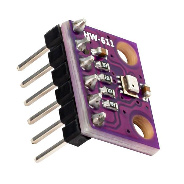 close-up of ShillehTek pre-soldered BMP280 pressure temperature sensor PCB
