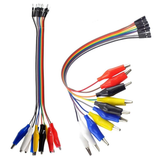 30cm 10-pin alligator clip to female Dupont jumper wires with multicolor cables for electronics projects