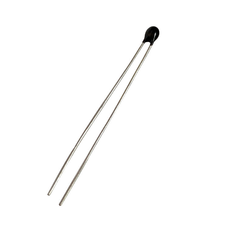 10K NTC thermistor temperature sensor with black epoxy coating and two long metal leads