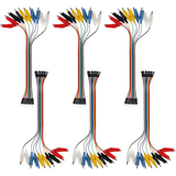 Set of 10 colorful 30cm alligator clip to female Dupont jumper wires for electronics connections