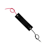 Black 18650 battery holder box without cover with red and black wires attached