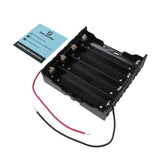 4 slot 18650 battery holder box with red and black wires and no cover for electronics projects