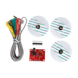 ShillehTek AD8232 ECG Module kit with colored electrode cables and adhesive pads