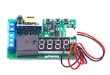 Top view of AC 220V 1-Channel Time Delay Relay Module showing buttons and connectors