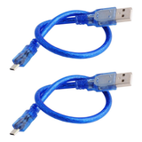 ShillehTek blue Micro USB Cable 0.5m coiled with USB and Micro USB connectors visible