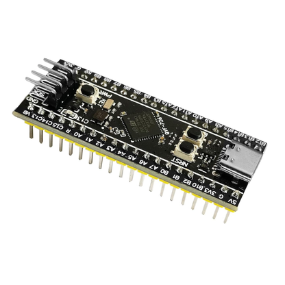 ShillehTek STM32F411CEU6 Black Pill ARM Board angled view showing pins and components