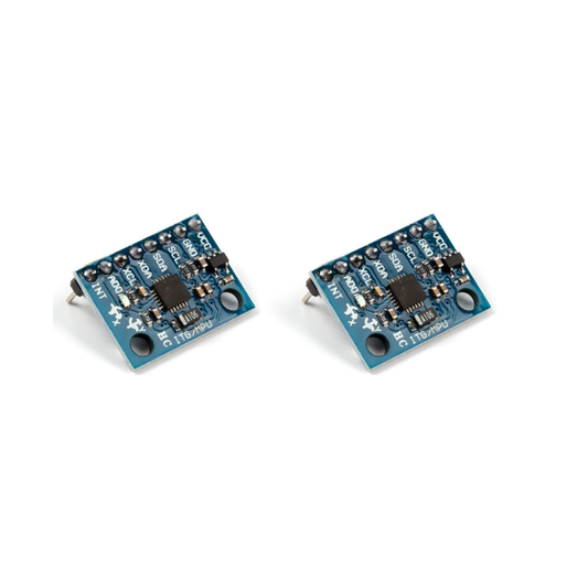 Two ShillehTek MPU6050 IMU accelerometer sensor modules on white background