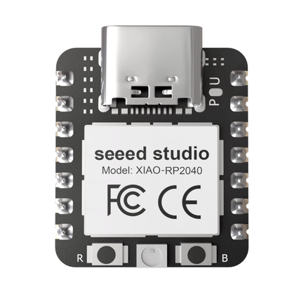 Side view showing pins on ShillehTek Seeed Studio XIAO RP2040 microcontroller