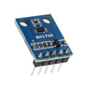 Close-up of ShillehTek BH1750 digital light sensor pre-soldered module pins