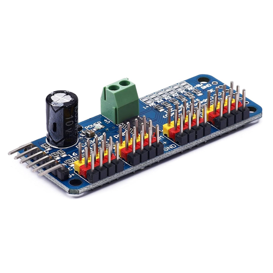 ShillehTek PCA9685 16 Channel 12-Bit PWM Servo Motor Driver with capacitor and terminal block