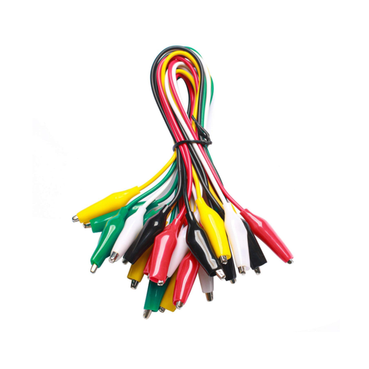 Bundle of colorful ShillehTek 50cm alligator clips test leads double-ended jumper wires