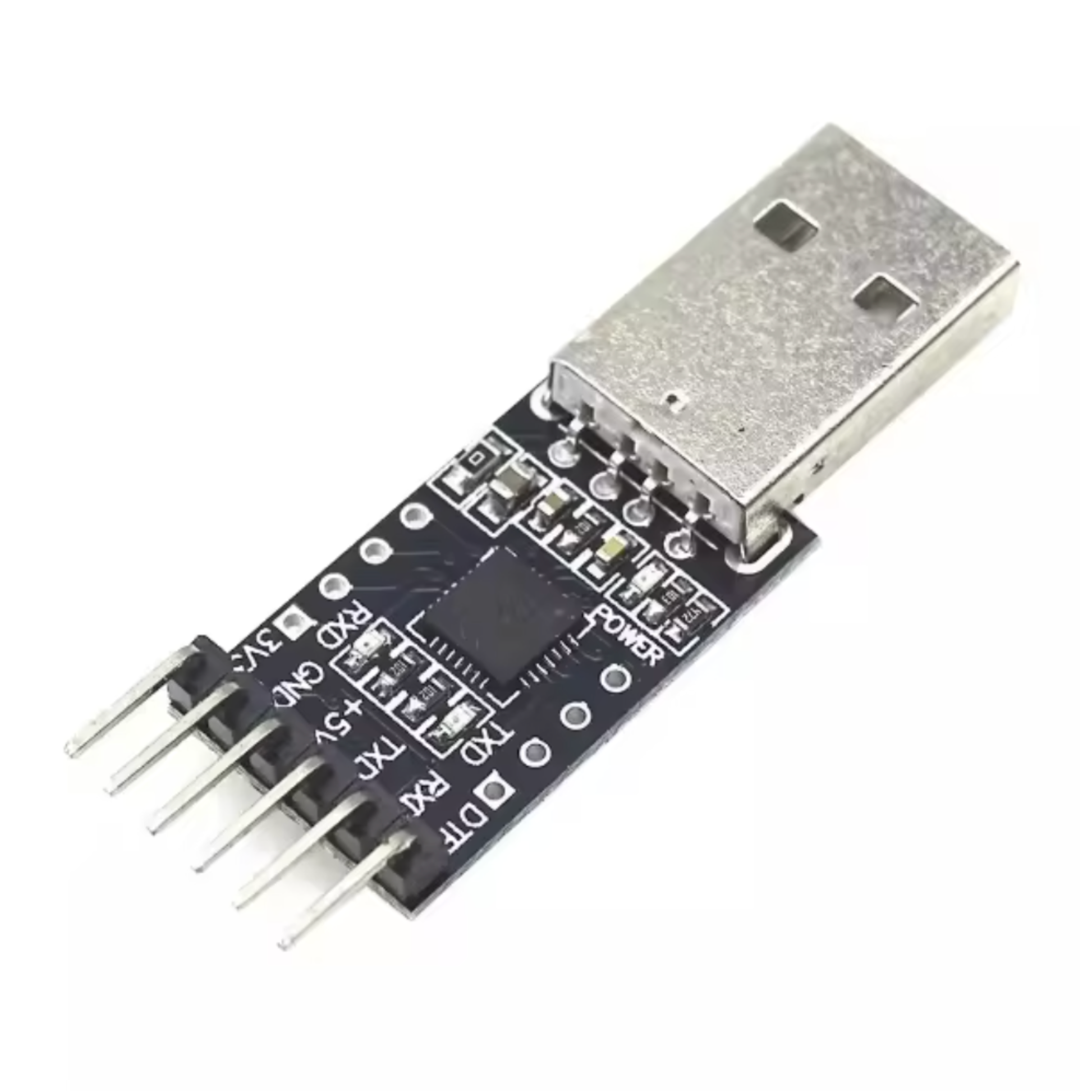 ShillehTek CP2102 USB to TTL UART Serial Converter Module front view with pins