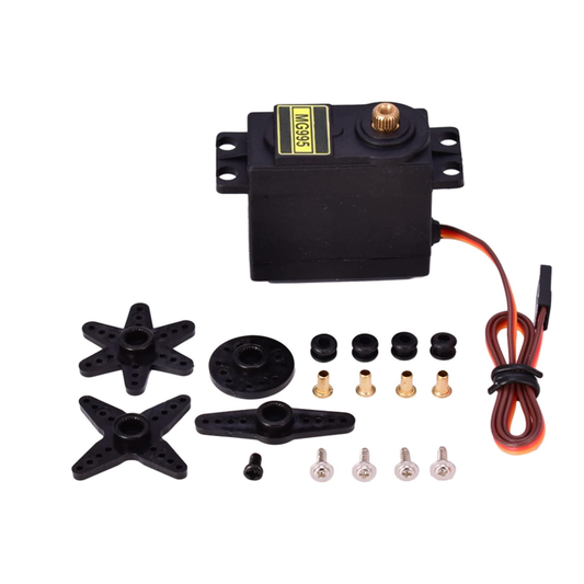 ShillehTek MG995 Metal Gear Servo Motor with connecting cable and attachment accessories