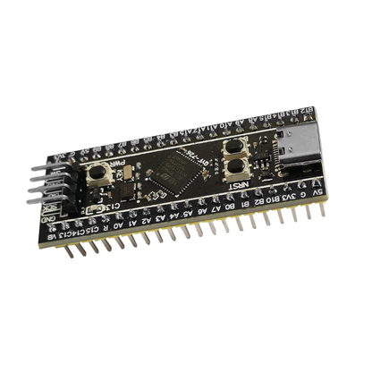 Close angled view of ShillehTek STM32F411CEU6 Black Pill ARM Board with USB-C port