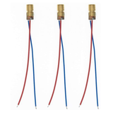 Set of three brass 6mm 650nm 5mW red laser diode modules with wires
