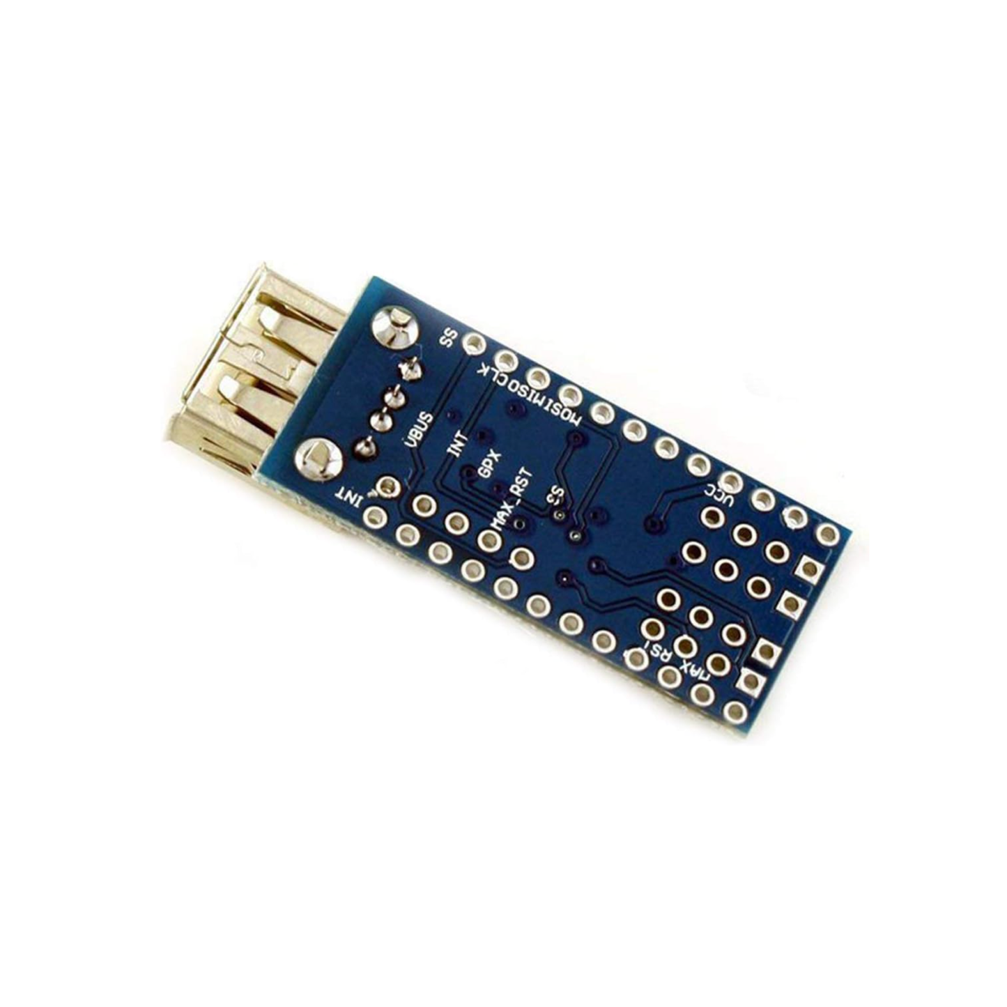 ShillehTek Mini USB Host Shield 2.0 ADK back showing solder points and pin labels