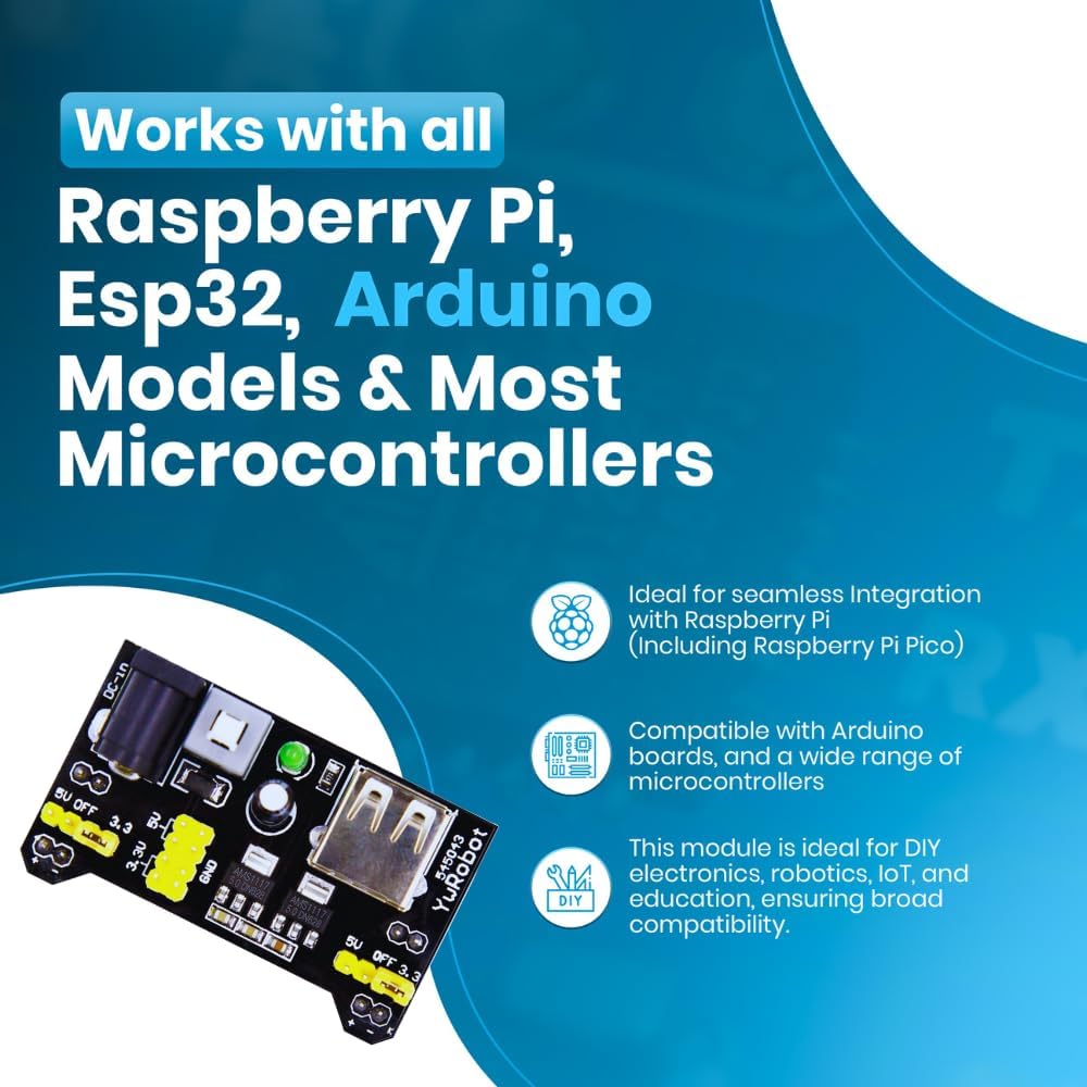 SHILLEHTEK MB102 Breadboard Power Supply Module 3.3V/5V Arduino