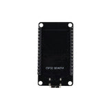 Top-down view of ESP-WROOM-32 module with chip details and USB-C connector