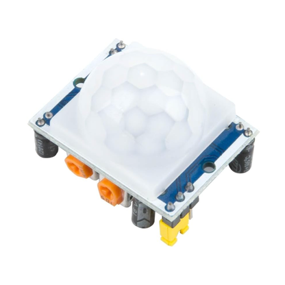 ShillehTek HC-SR501 PIR sensor angled view showing adjustment knobs