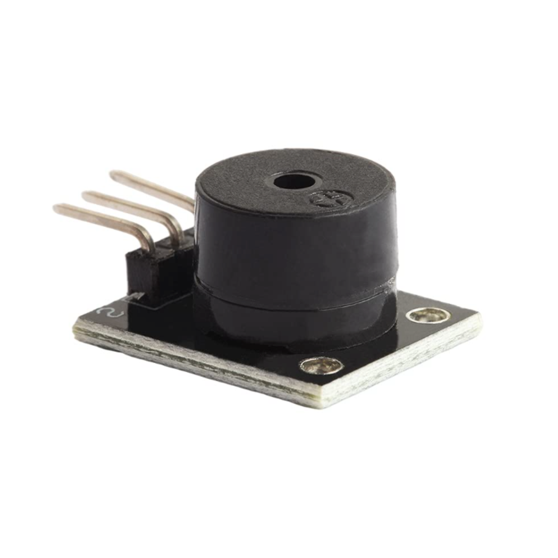 Side view of ShillehTek KY-006 piezo buzzer alarm module with three pins