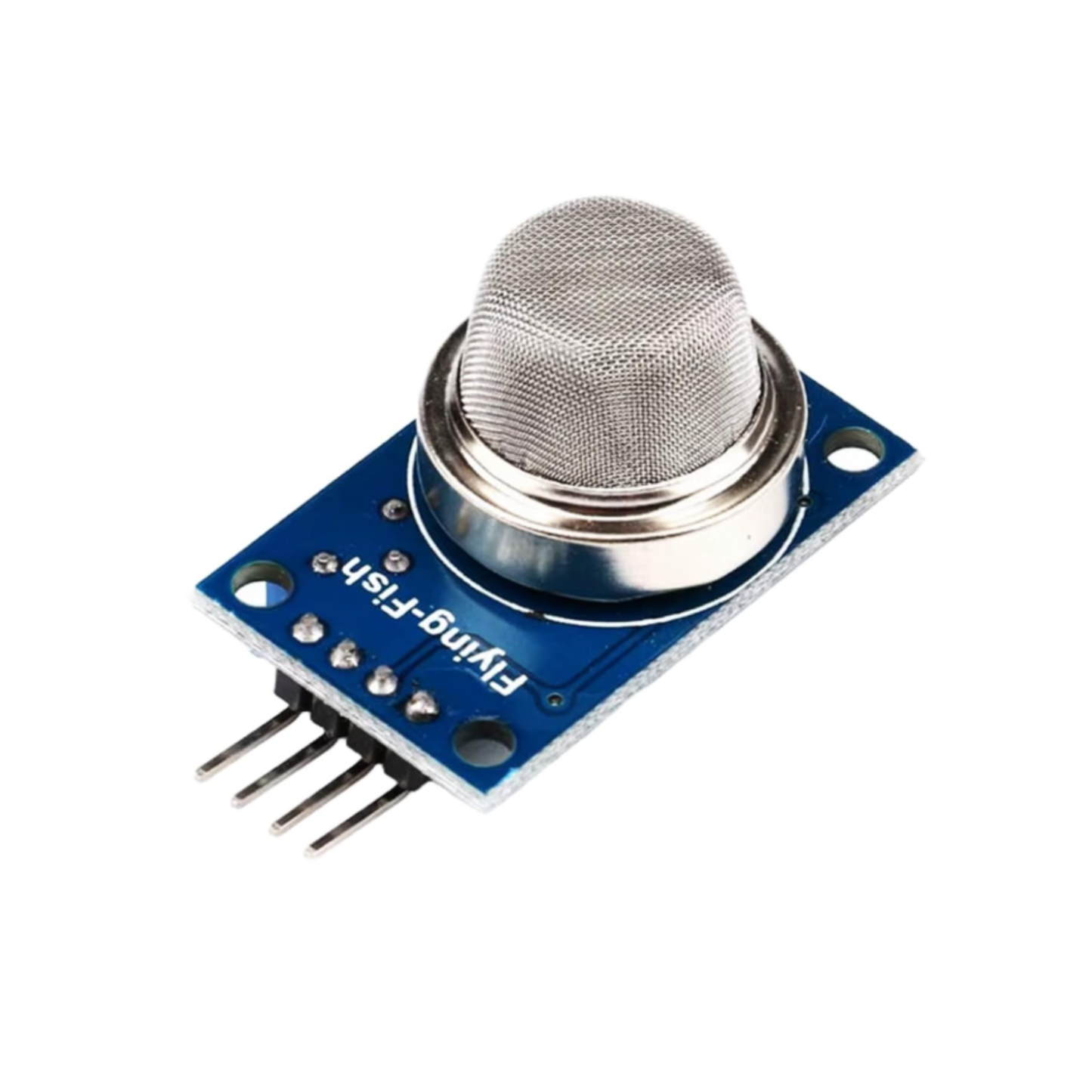 Close-up of ShillehTek MQ-2 Flammable Gas & Smoke Sensor Module showing metal mesh top