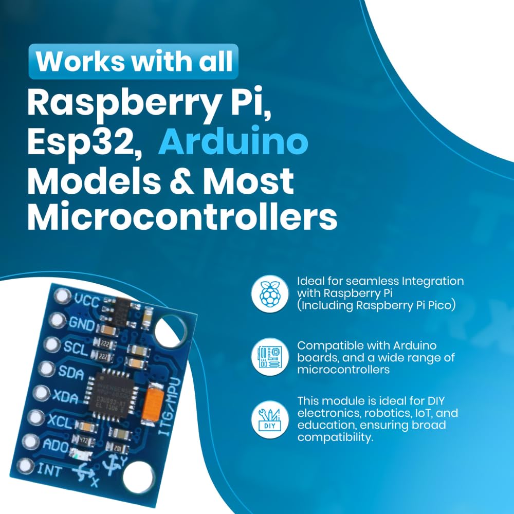 SHILLEHTEK MPU6050 IMU Accelerometer Sensor Arduino GY521 V2