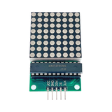 ShillehTek MAX7219 8x8 dot matrix LED display module front view with pin labels