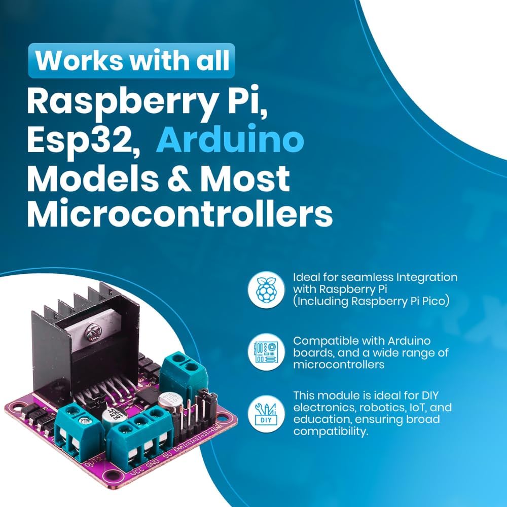 L298N Motor Driver Board: Arduino Raspberry Pi DC Stepper