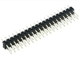 Single strip of ShillehTek 5pcs dual male header pins with two rows of pins