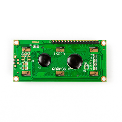 Back side of ShillehTek LCD1602 16x2 LCD module with integrated circuits view