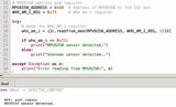 Computer screen showing code for MPU9250 sensor detection