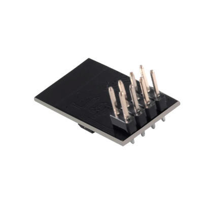 Back side view of ShillehTek ESP8266 ESP-01 Module with pin headers visible