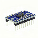 Close-up of ShillehTek Pre-Soldered TXS0108E Logic Level Converter displayed on white background