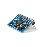 Side view of ShillehTek MPU6050 IMU accelerometer sensor showing pins and components