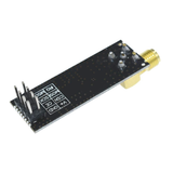 ShillehTek NRF24L01+ wireless transceiver back view with pin labels and connector