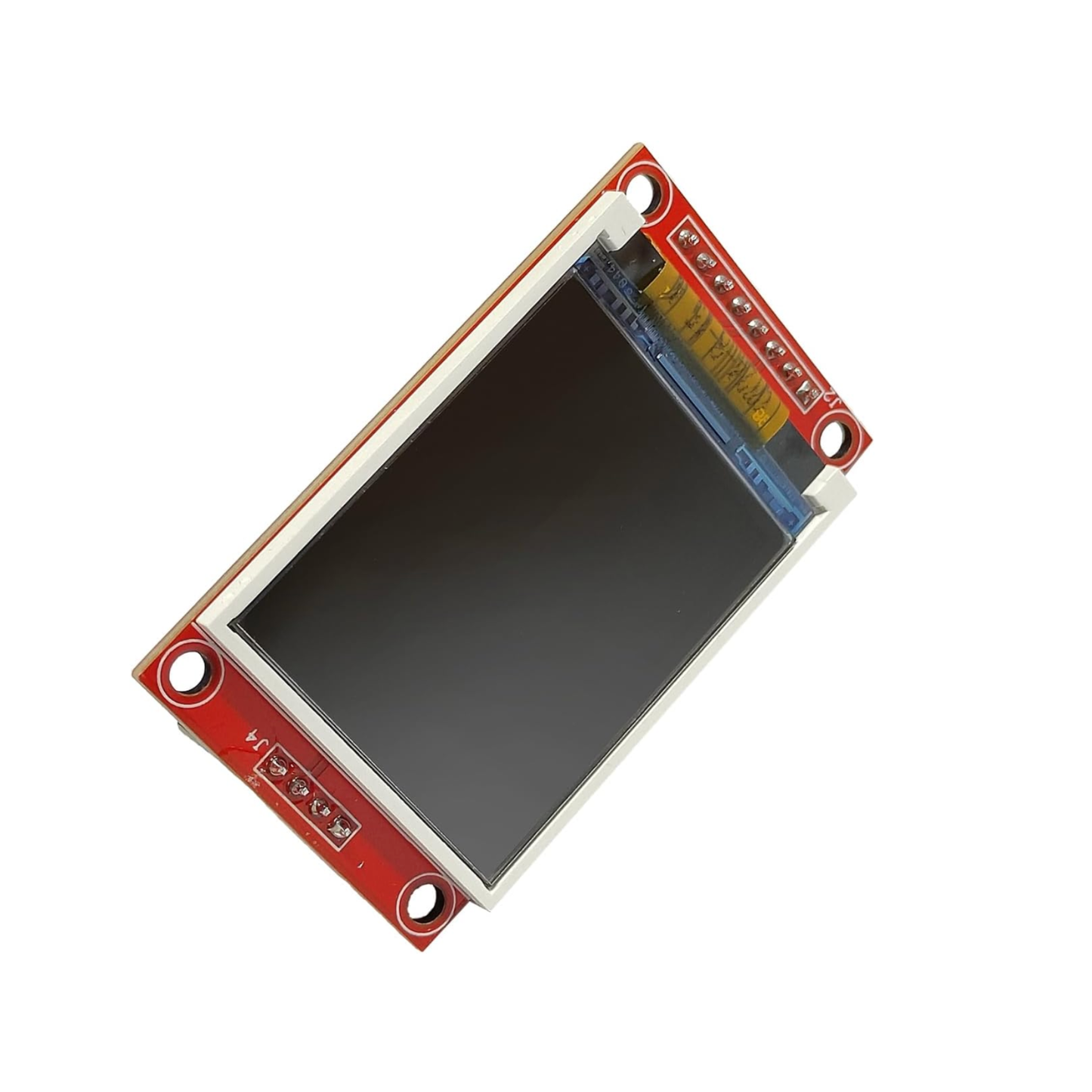 ShillehTek 1.8 inch TFT LCD display back view showing SD card slot and component labels