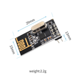 ShillehTek NRF24L01+ module front side with dimensions 29mm by 15mm