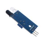 Back side of ShillehTek IR Infrared Obstacle Avoidance Sensor with visible solder points and pins