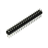 Close up of a single ShillehTek dual male header pin strip showing pin details