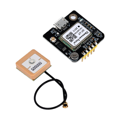 GT-U7 NEO-6M GPS Module and antenna with visible circuit details ShillehTek