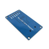 Underside of blue Micro SD Card Adapter board with pin labels ShillehTek product